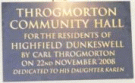 Logo of Throgmorton Community Hall